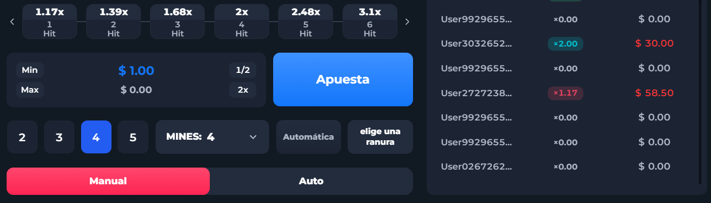 Configuración de las minas de Mexlucky